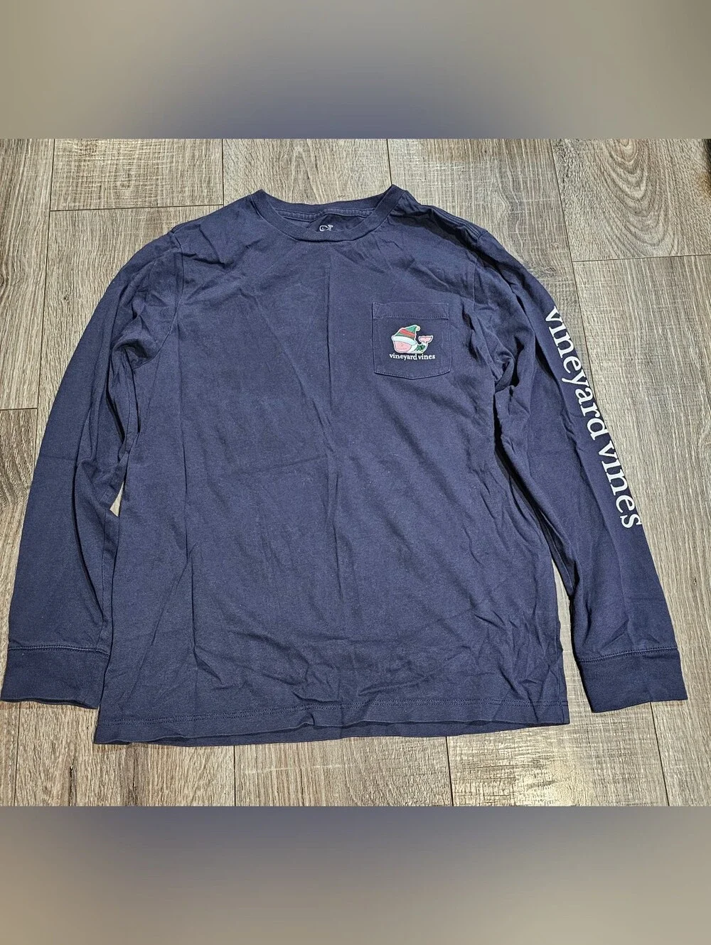 Vineyard Vines Size 12-14 (M) Navy Merry Christmas Whale Long-Sleeve Sweater